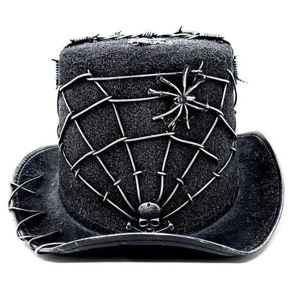 Steampunk Top Hat Metallic Scientist Time Traveler Halloween Costume Cosplay Hat - Picture 1 of 5